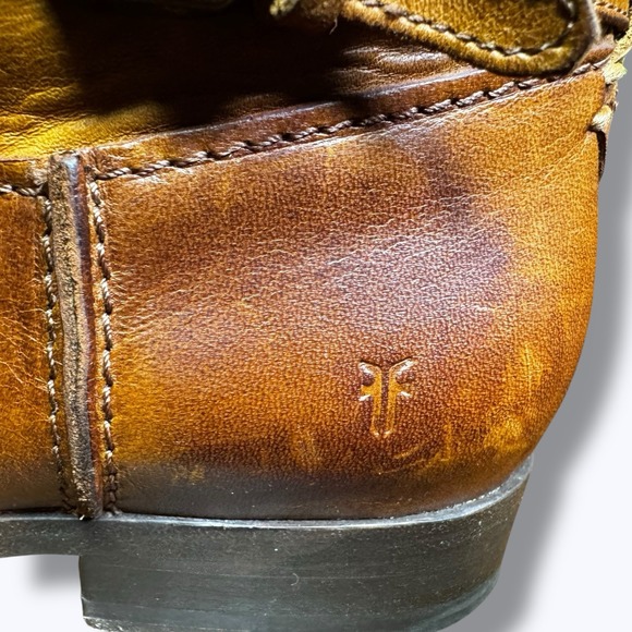 Frye Melissa Seam Boots distressed caramel color - Picture 8 of 15